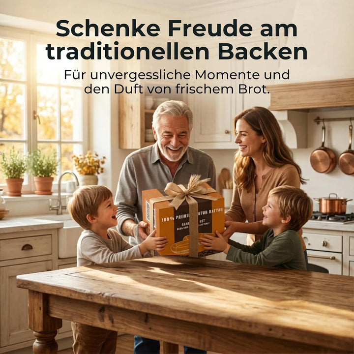Brot Gärkorb Set 13-teilig – 2x Profi Gärkörbchen Rund & Oval (23 & 25 cm) aus 100% Rattan | Komplet