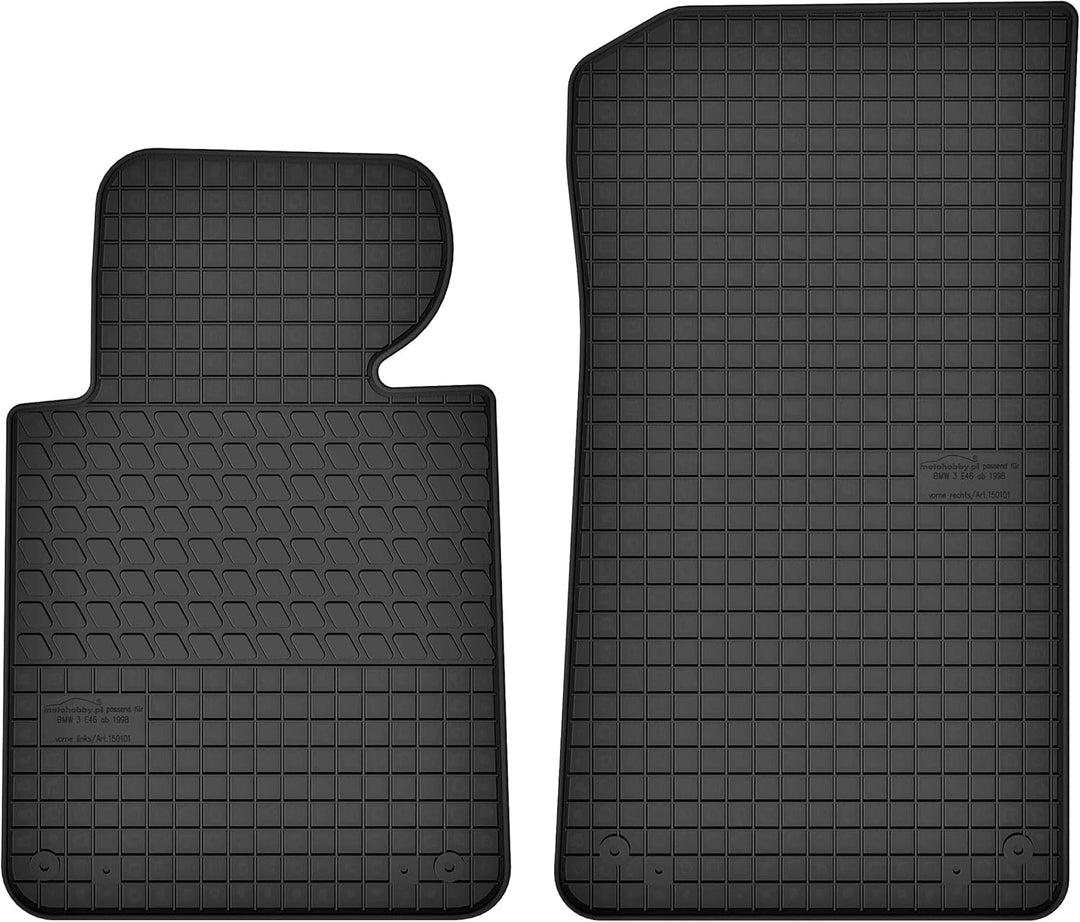 Motohobby Vorne Gummi Fussmatten Gummimatten Satz für BMW 3 E46 (1998-2005)