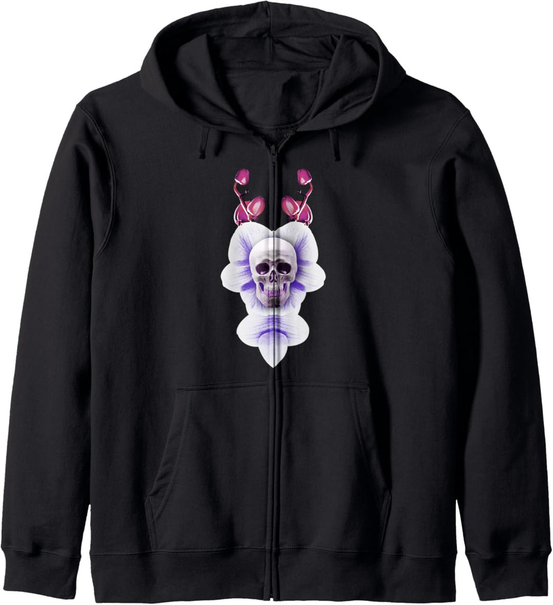 Totenkopf und Blumen, Blume, Lebensblume Kapuzenjacke