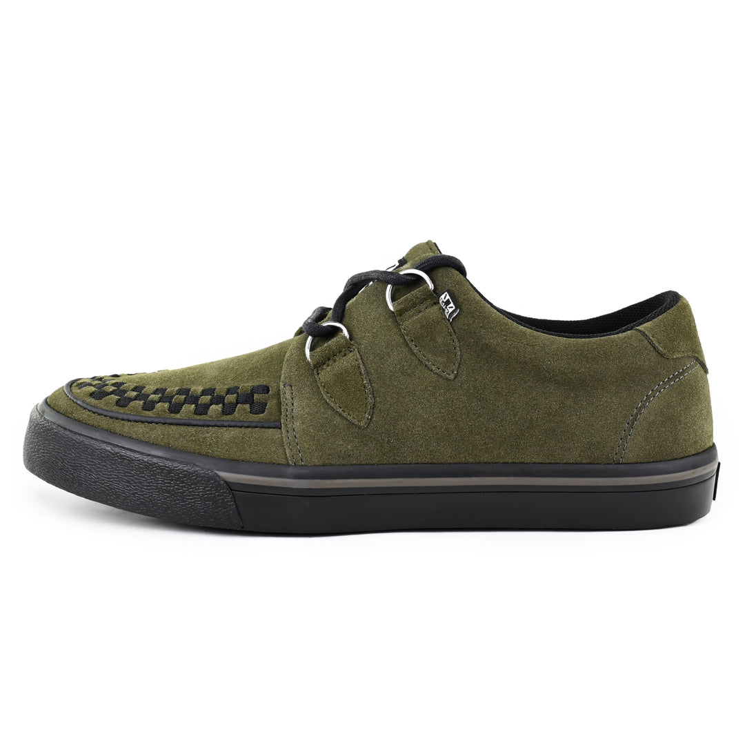 T.U.K. Unisex Leather Creeper Niedrige Sneaker 37 EU Khaki Green Suede, 37 EU Khaki Green Suede