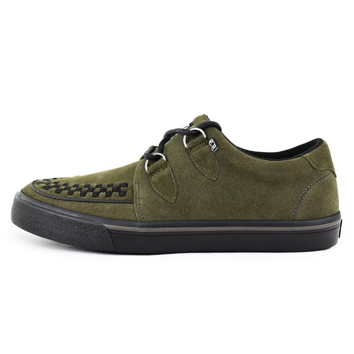 T.U.K. Unisex Leather Creeper Niedrige Sneaker 37 EU Khaki Green Suede, 37 EU Khaki Green Suede
