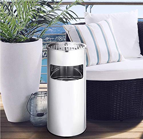 Mülleimer aus Edelstahl, 30 l, Mülleimer für Küche, Standaschenbecher für den Aussenbereich, mit Mül