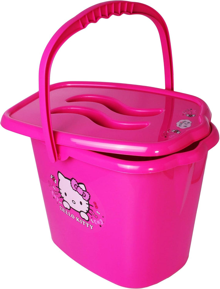 Eimer/Putzeimer/Mülleimer - mit Deckel + Tragegriff - pink - rosa Helllo Kitty - Katze Bieco - geruc