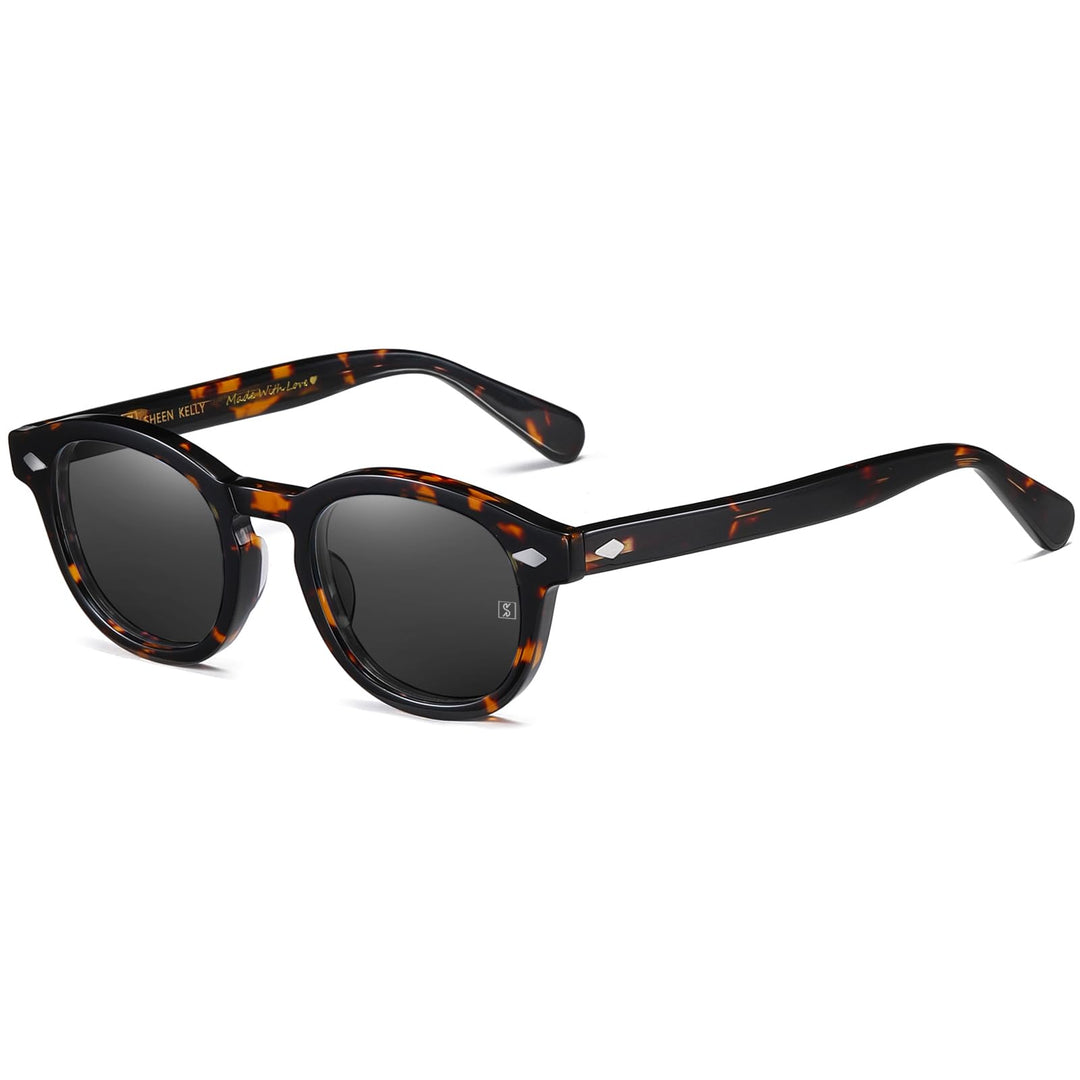 SHEEN KELLY Retro Acetat Ovale Sonnenbrille für Männer Frauen Hochauflösend Polarisierte Round Linse