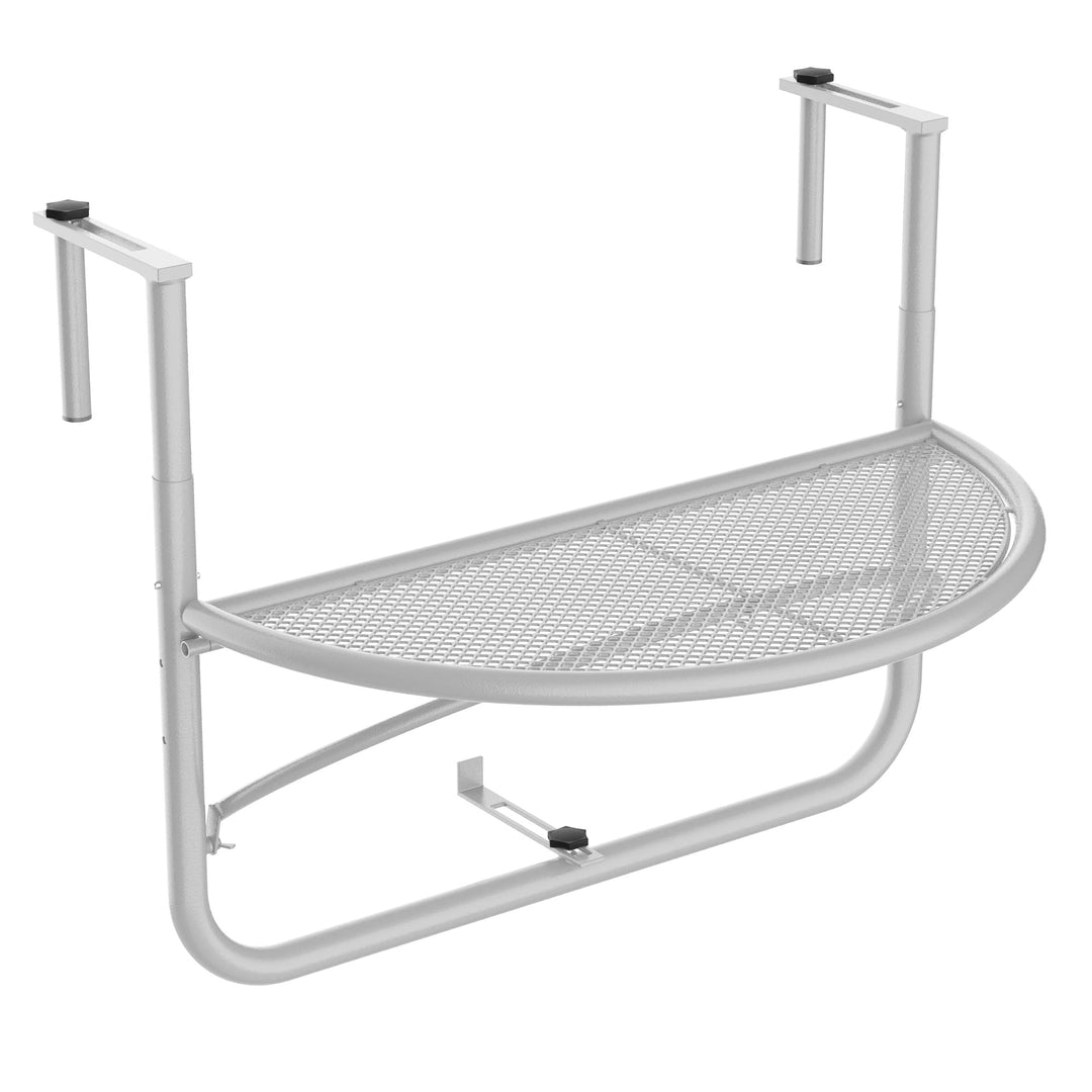 Outsunny Balkonhängetisch Hängetisch Gartentisch höhenverstellbar halbrund Ø30 cm Terrasse Metall We