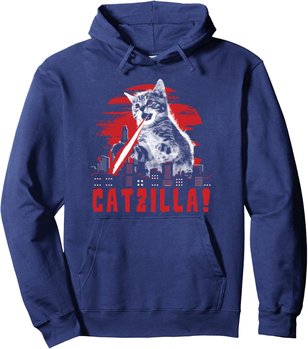 Beware Catzilla Laser Cat Pullover Hoodie