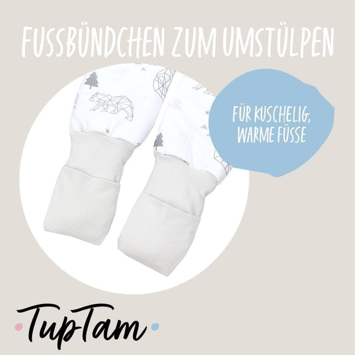 TupTam Baby Ganzjahresschlafsack mit Füssen - 2,5 TOG - OEKO-TEX - Unisex 68-74 Eisbär Zeichnung ums
