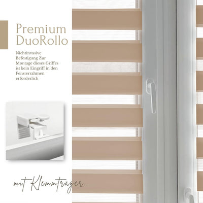 Home-Vision® DuoRollo Klemmfix, Doppelrollo ohne Bohren mit Klämmträgern, Rollos für Fenster und Tür