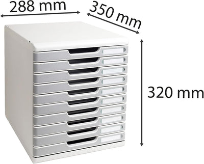 Exacompta 302041D Ablagesystem Modulo A4, 10 laden Classic, lichtgrau/steingrau Lichtgrau/Steingrau