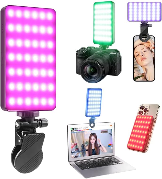 Magnetisches RGB Video Selfie-Licht für iPhone Magsafe & OLED Display | Tragbare Phone/Kamera Beleuc
