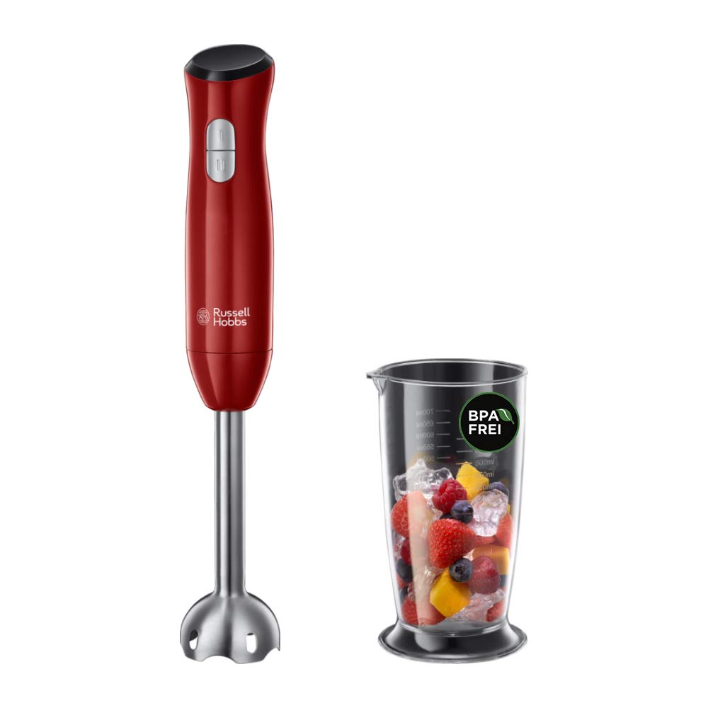Russell Hobbs Stabmixer [Pürierstab] Desire Rot (2 Geschwindigkeitsstufen, spülmaschinengeeigneter M