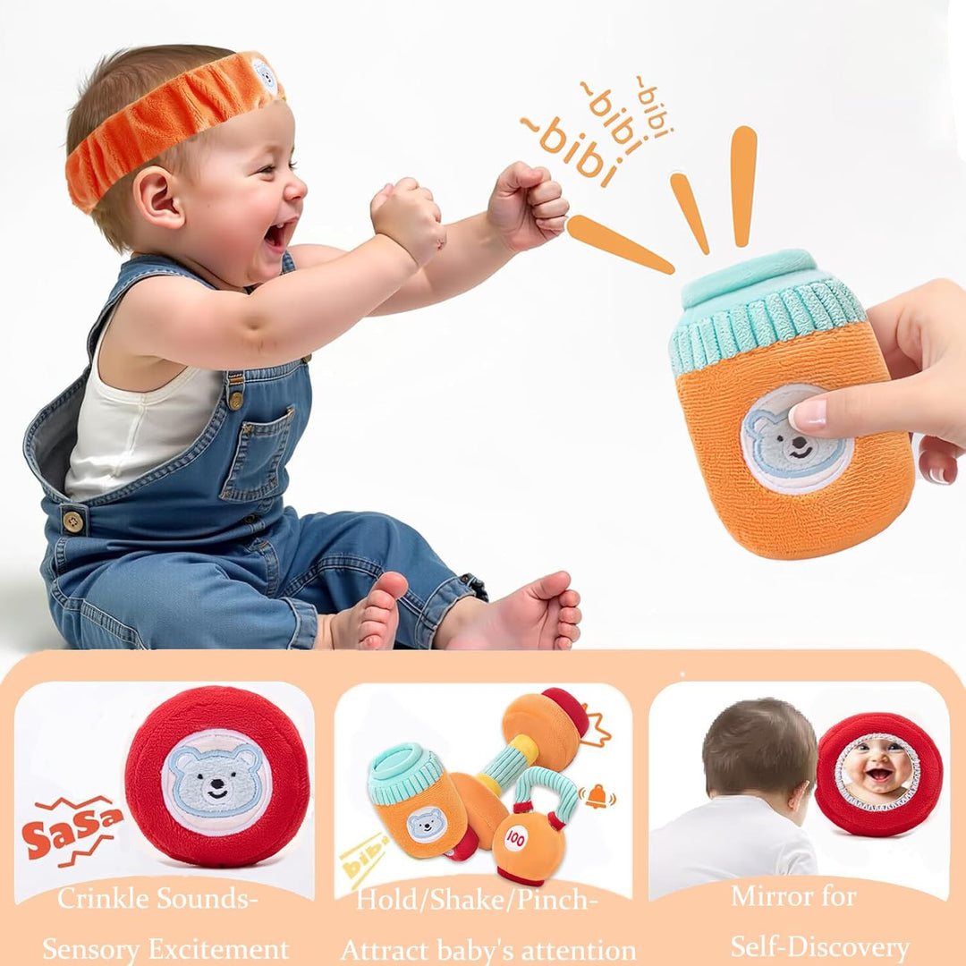 Gdbykds Rattle Gym Plüsch 6 Stück Set 0-12 Monate Babyspielzeug - Fitness Themen Sensorische Rattle