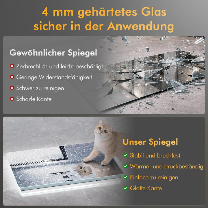 Badezimmerspiegel mit Beleuchtung 50x70cm, LED Spiegel Bad mit Licht, 3 Lichtfarben, Dimmbar, Antibe
