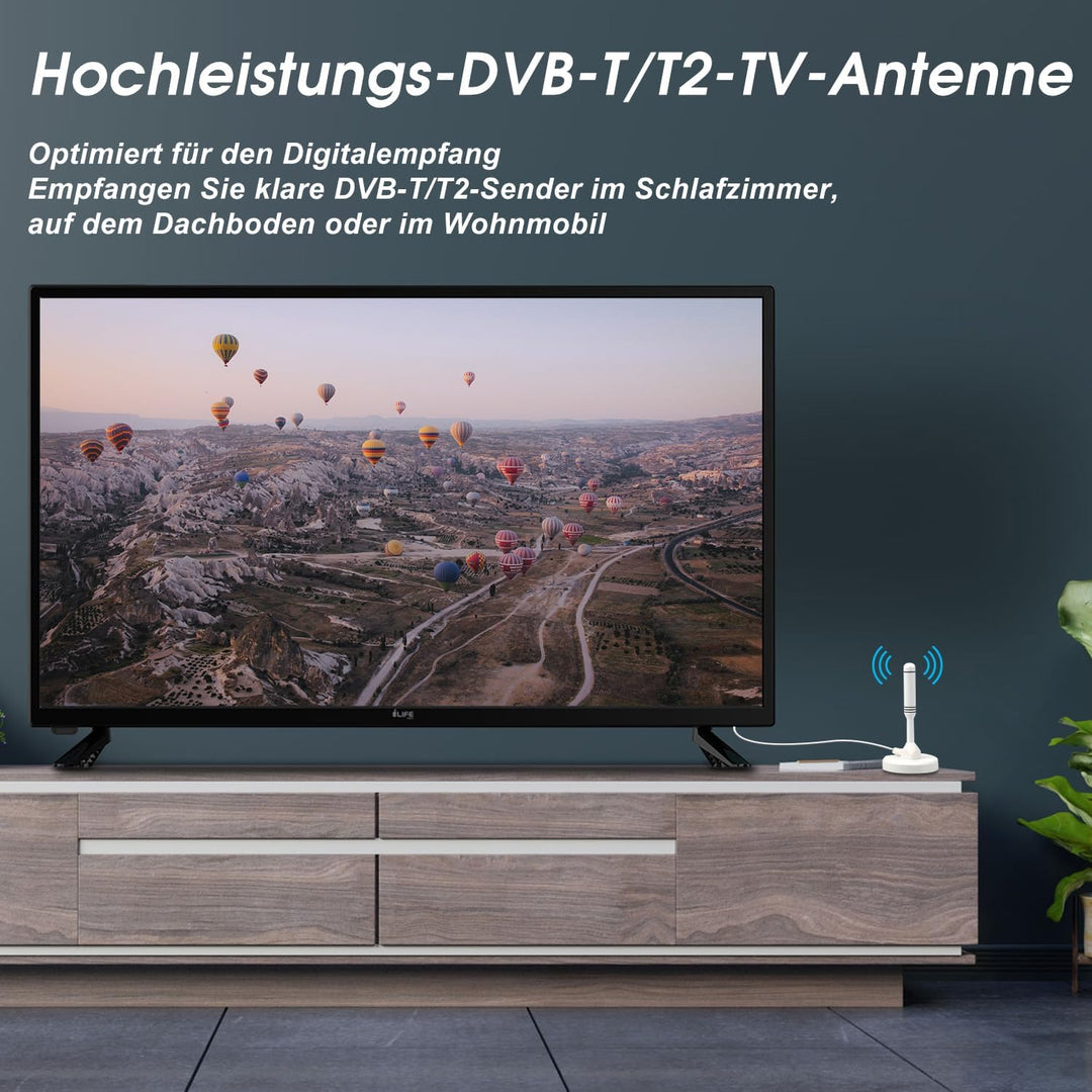 August DTA240 DVB-T/DVB-T2-Antenne - stärkere Stabantenne für digitales Fernsehen/Digital TV/DVB-T2