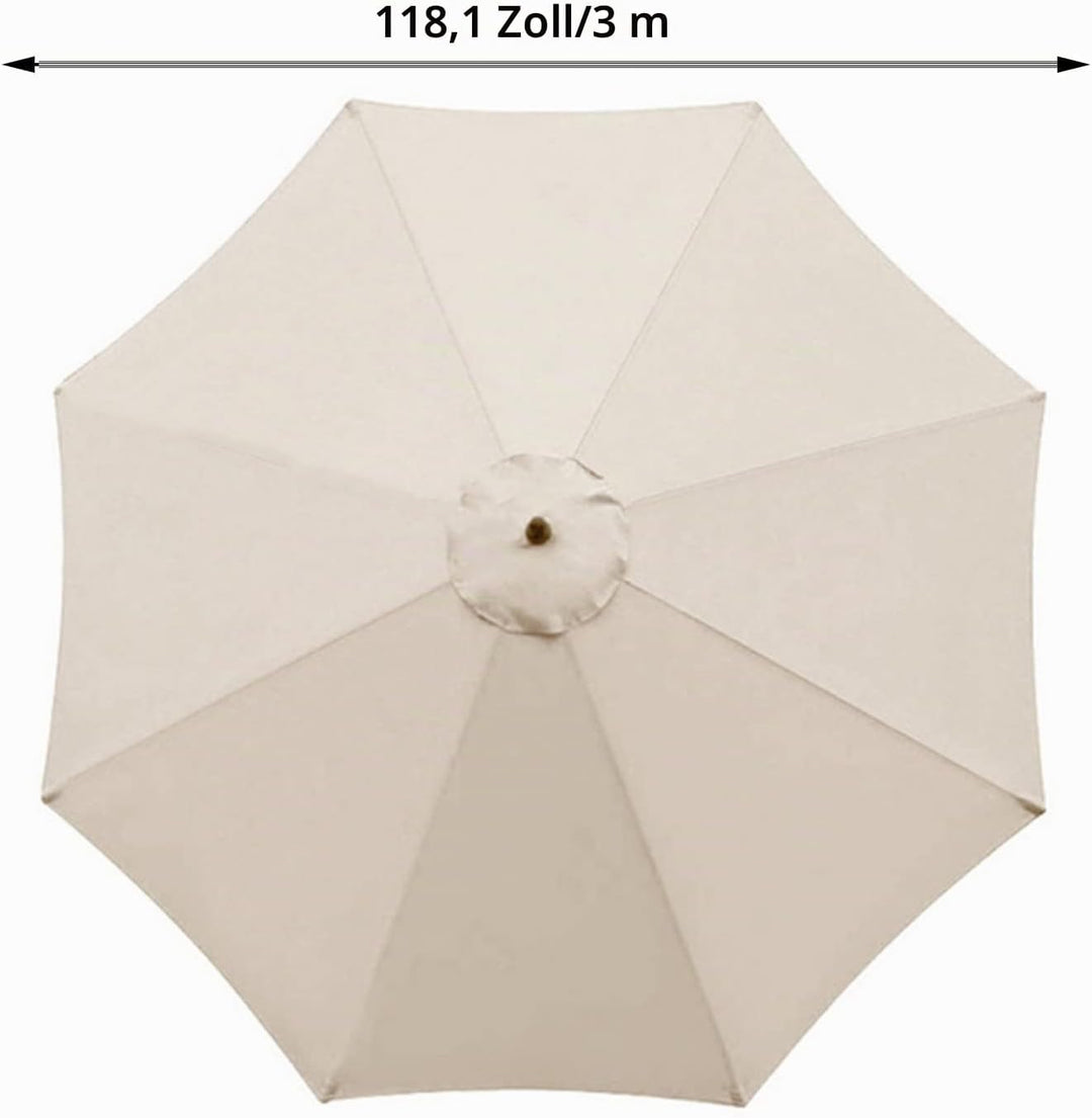 IGTOPS Sonnenschirm Ersatz 2.7m/3m,Sonnenschirm Stoffbezug 6 oder 8 Rippen,Baldachin Abdeckung Outdo