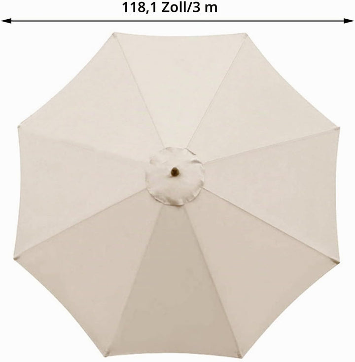 IGTOPS Sonnenschirm Ersatz 2.7m/3m,Sonnenschirm Stoffbezug 6 oder 8 Rippen,Baldachin Abdeckung Outdo