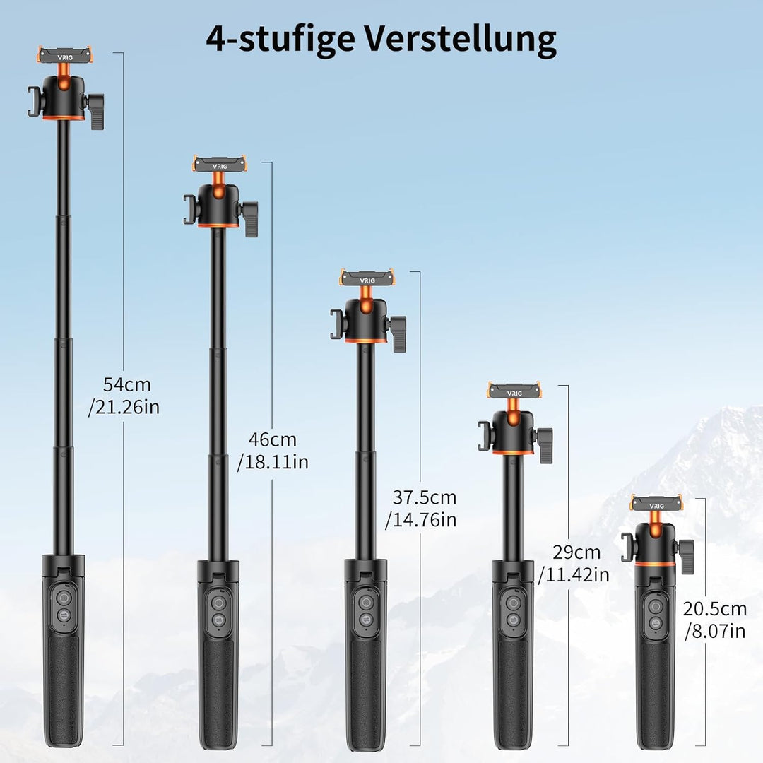 VRIG AC-90S Selfie Stick Stativ für DJI Osmo Action 6/5 Pro/ 4/ Osmo 360 | 55 cm Verlängerungsstab m