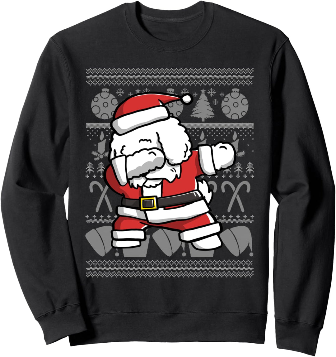 Dabbing Bichon Frise Dab Dance Weihnachten Hund Sweatshirt