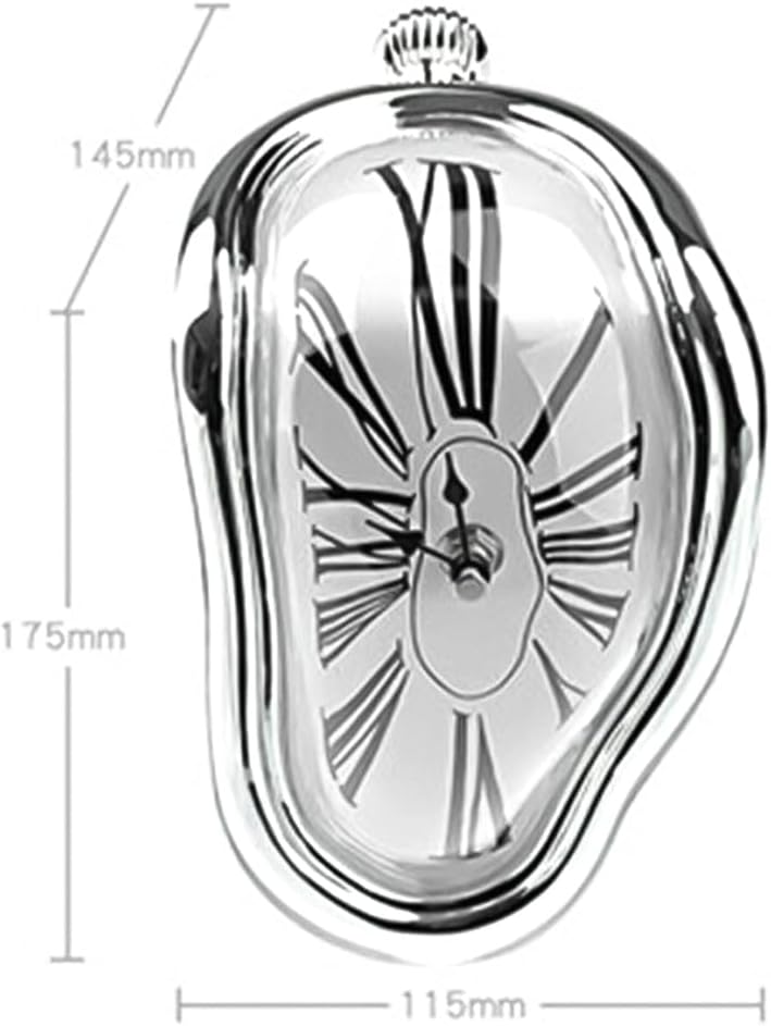 Verzerrte Tischuhr, dekorative Uhr im Salvador-Dali-Stil, geschmolzene Uhr für Büroregal, Schreibtis