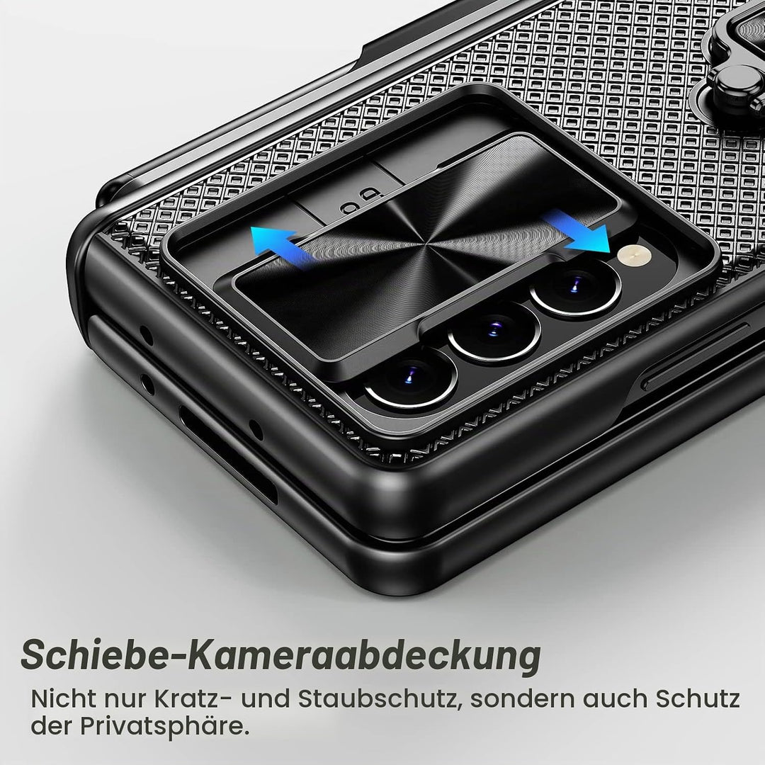 Doeshine Hülle Samsung Galaxy Z Fold 4 mit S Pen Slot &amp; Ständer, Ganzkörper Robuste Handyhülle mit P