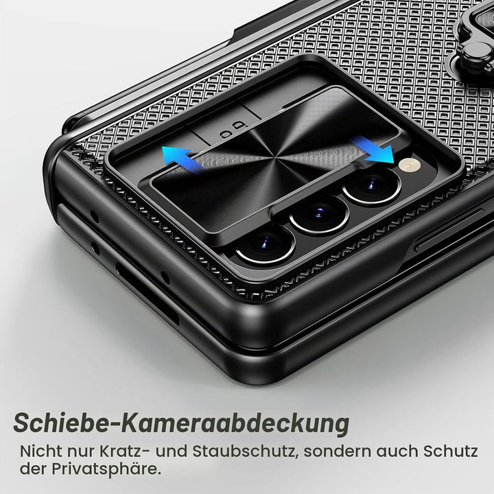 Doeshine Hülle Samsung Galaxy Z Fold 4 mit S Pen Slot &amp; Ständer, Ganzkörper Robuste Handyhülle mit P