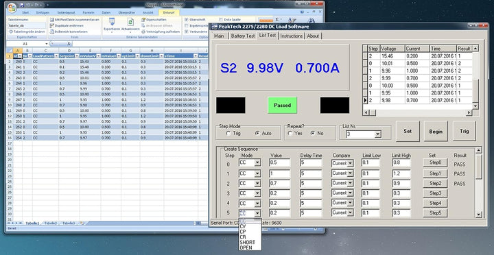 PeakTech 2280 – Programmierbare DC-Elektronische Last 300W mit genauem LCD-Display, USB-to-COM Adapt