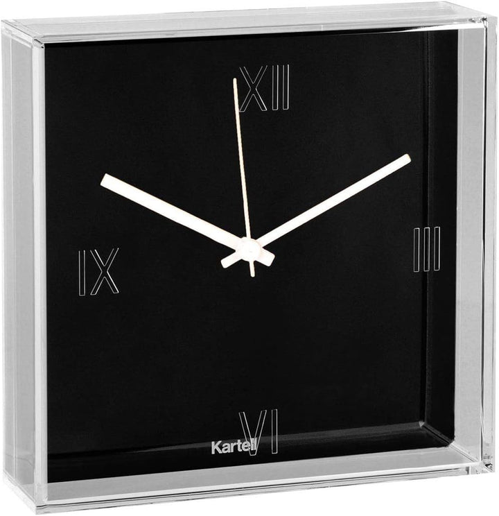 Kartell Tic und Tac Uhr, Plastik, schwarz, 30 x 30 cm, Schwarz