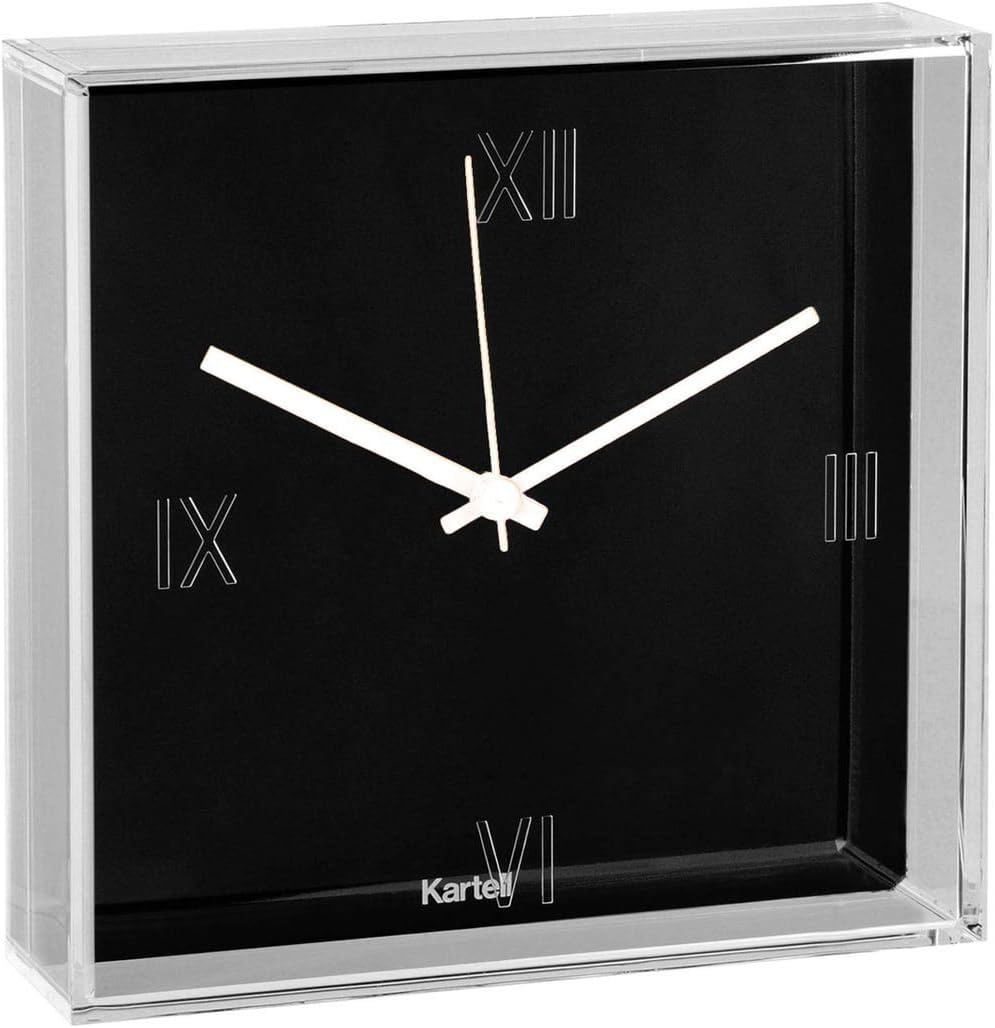 Kartell Tic und Tac Uhr, Plastik, schwarz, 30 x 30 cm, Schwarz