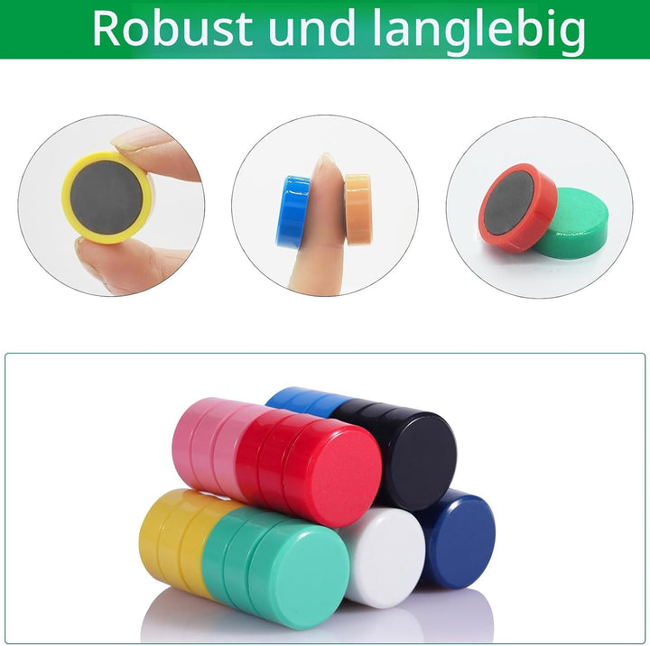 PYJLBX Magnete für Magnettafel,100 Stück 10 Farben Magnet Kühlschrankmagnete, Magnete Stark Magnete