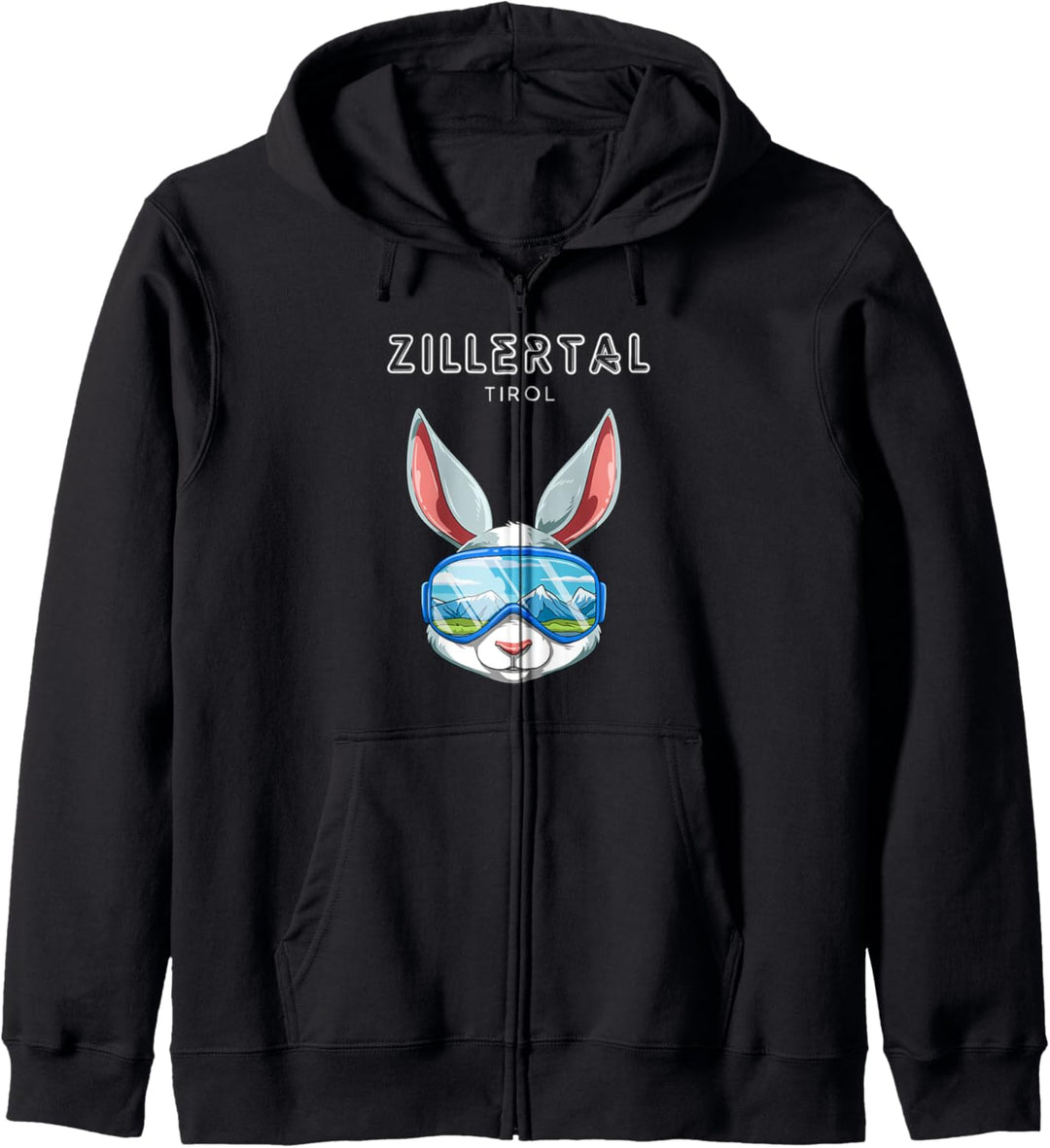 Zillertal Tirol Österreich Retro Ski Hase Kapuzenjacke