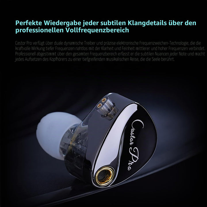 KZ Castor Pro - Einstellbare 5-Ton HiFi In-Ear-Kopfhörer mit verstärkten Bässen, Gaming-Kopfhörer mi