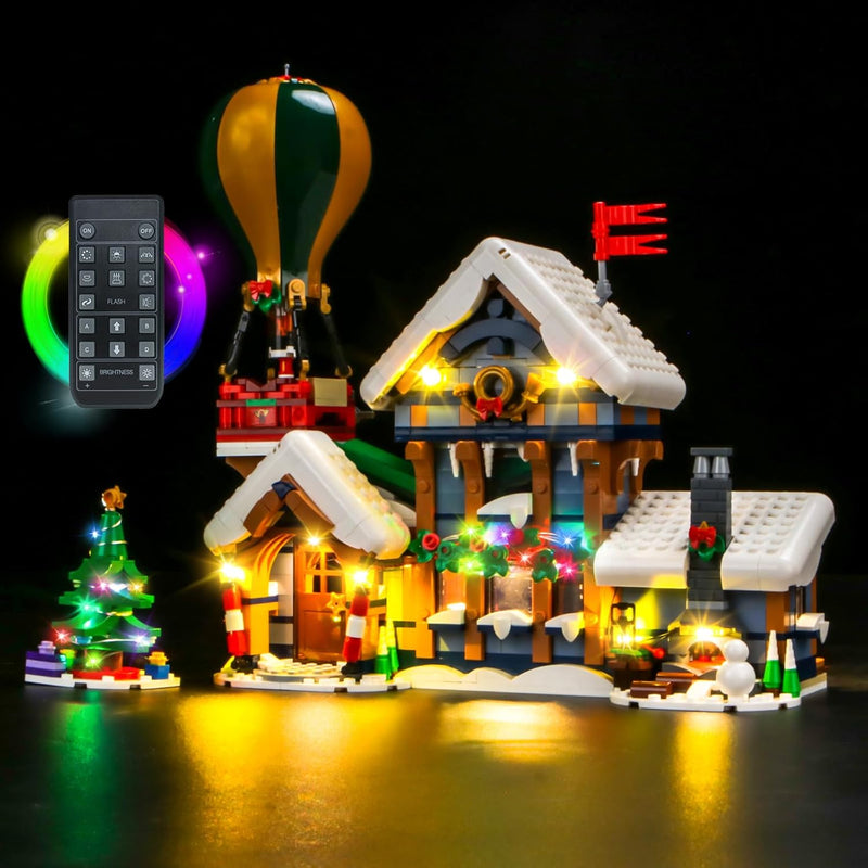 LocoLee Licht Set Kompatibel mit Lego Postamt des Weihnachtsmanns Fernbedienung Version, Nur Lichter