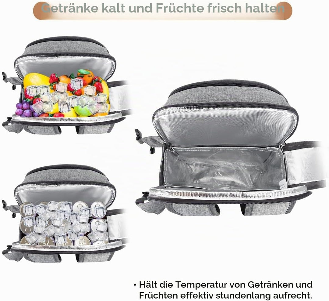 Sunflora Picknickrucksack 4 Personen Picknickset mit Isoliertem Kühlfach und Decke für Camping Outdo