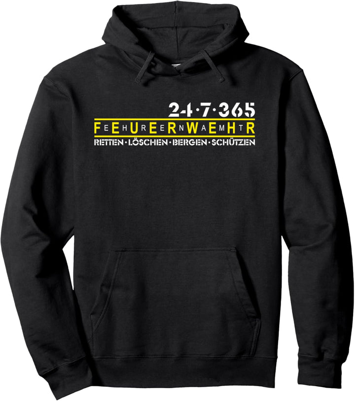 Feuerwehr Notruf 112 Rettungsdienst Firefighter Designmotiv Pullover Hoodie