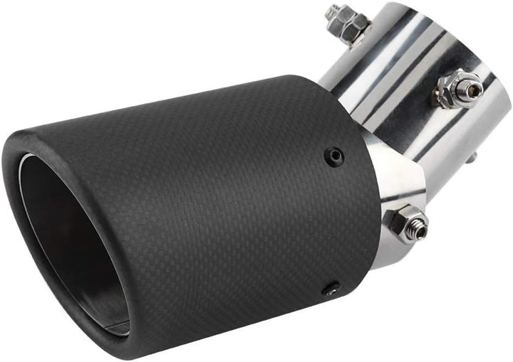 VOBOR Universell Auto Auspuffblenden,Schwarz 40-54mm Carbon Verstellbar Einzelauslass Auspuffblende,