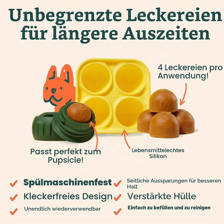 WOOF Pupsicle and Treat Tray - Langlebiges interaktives Hundespielzeug gegen Langeweile und Silikonf