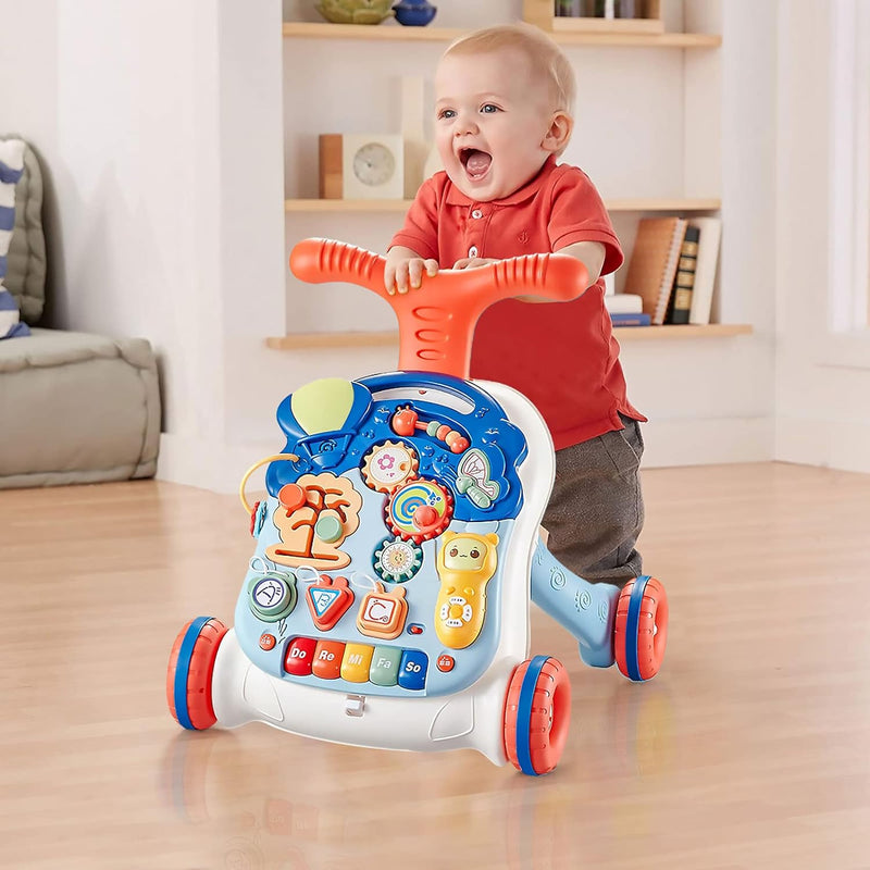 Baby Lauflernhilfe Mädchen Junge,Multifunktionale Lauflernwagen mit Licht-Musik und Spielen,Höhenver