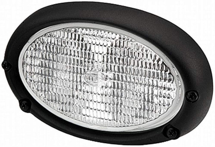 HELLA - Halogen-Arbeitsscheinwerfer - Oval 100 - 12V - Einbau/Schraubanschluss - 4-Punkt Befestigung