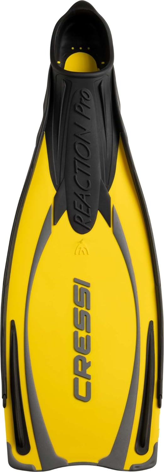 Cressi Reaction Pro Fins - Flossen zum Tauchen, Freitauchen und Schnorcheln, Adult Unisex 44/45 Gelb