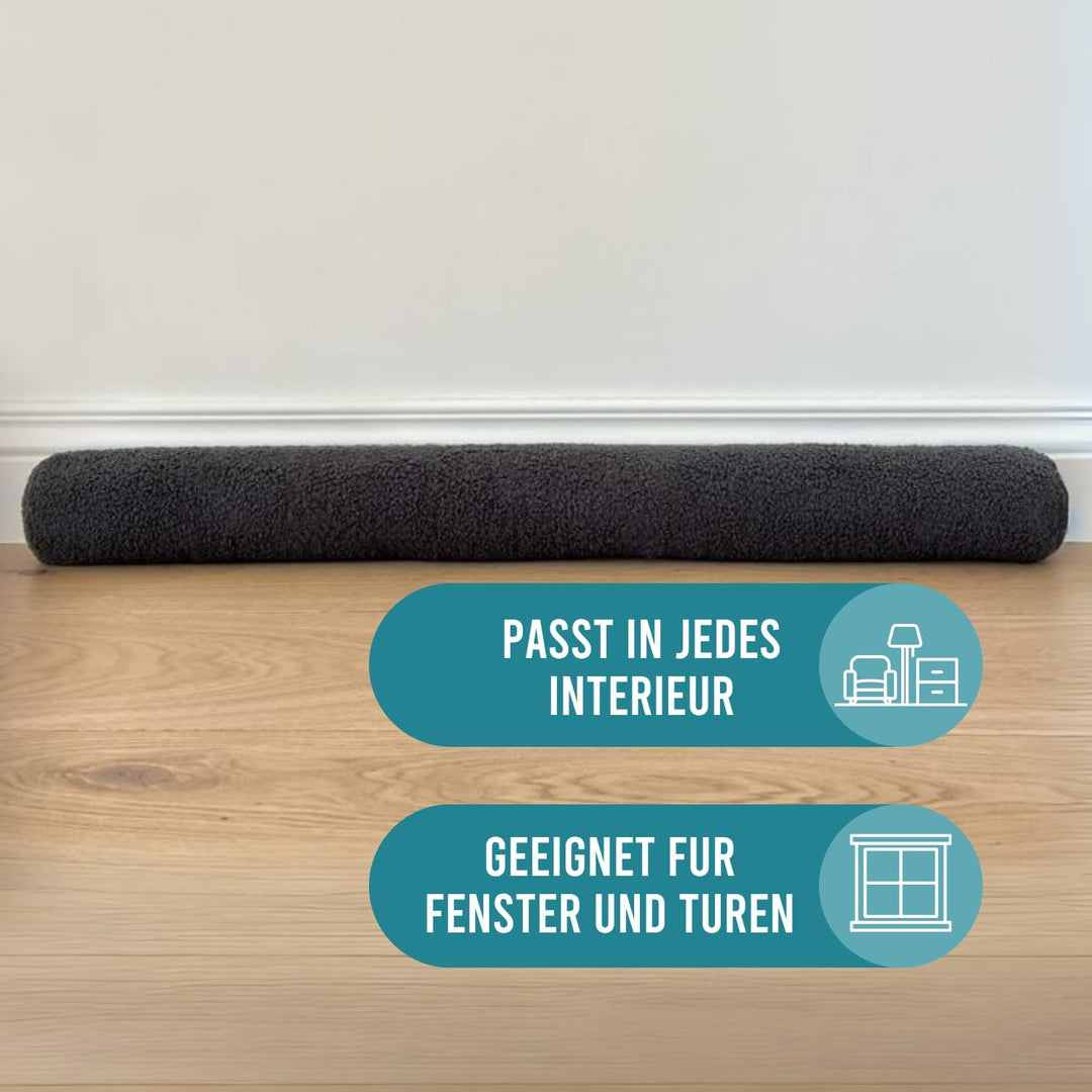 Rori Magnetischer Zugluftstopper für Türen 80cm - Zugluftstopper Teddy - Türdichtung Grau - Zugstopp