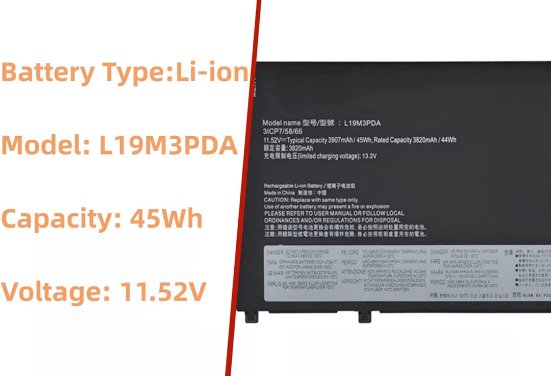 PUGASR L19M3PDA Laptop Akku Kompatibel mit Lenovo ThinkBook 14 G2 ITL Are 14 G3 ACL ITL 14 G4 ABA IA