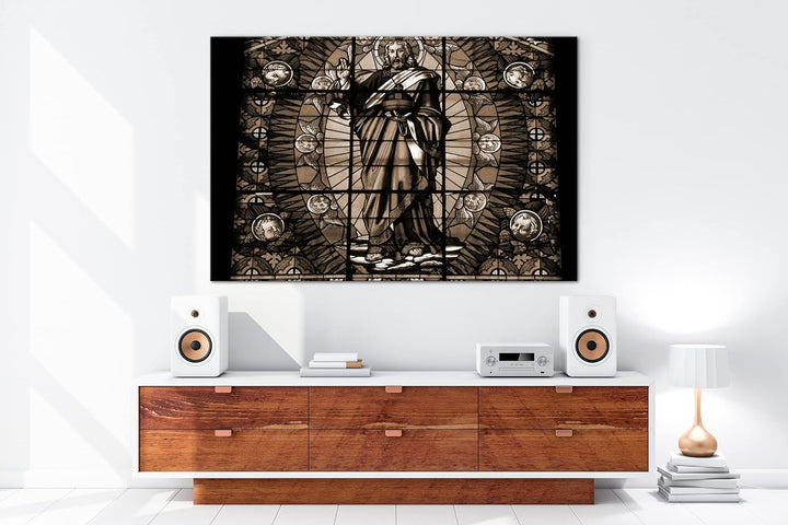 deyoli gläserner Sohn Gottes Format: 80x60 als Leinwand, Effekt: Sepia, Motiv fertig gerahmt auf Ech