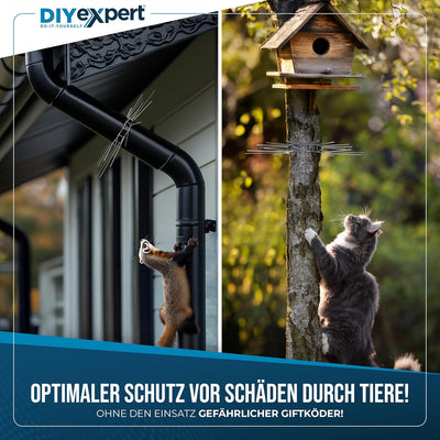 DIYexpert 5er Pack Marder-Schutz für Fallrohre bis zu Ø 100mm aus Edelstahl - individuell anpassbare