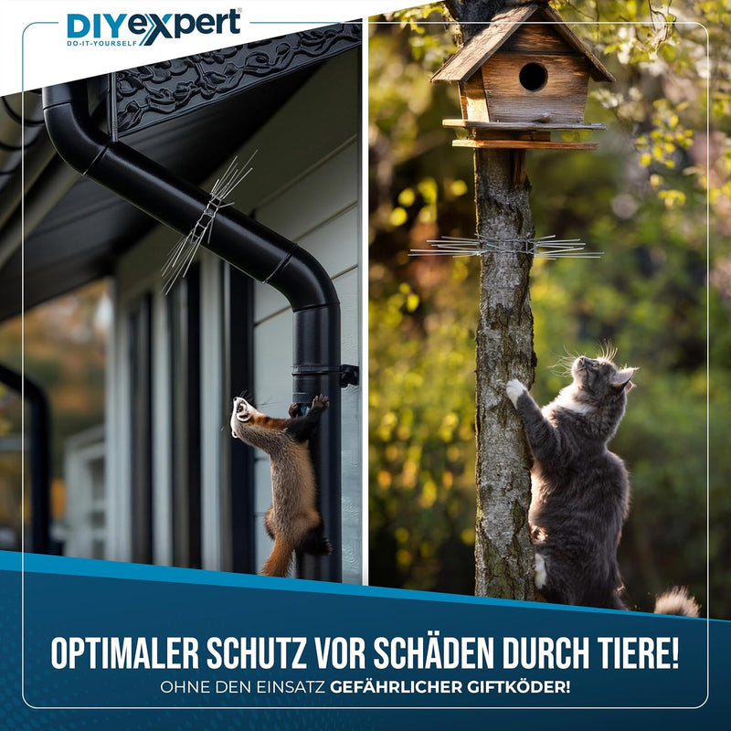 DIYexpert 5er Pack Marder-Schutz für Fallrohre bis zu Ø 100mm aus Edelstahl - individuell anpassbare