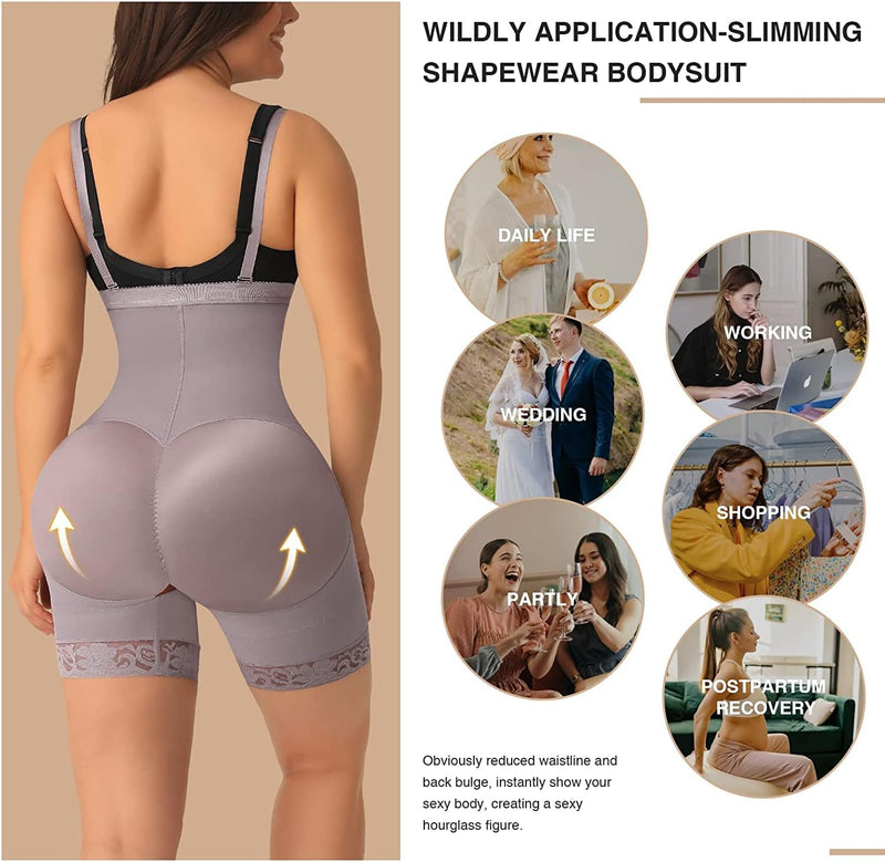 FeelinGirl Miederhose Stark Formend Hohe Taille Shaping Hose Bauchweg für Damen Fajas mit Abnehmbare