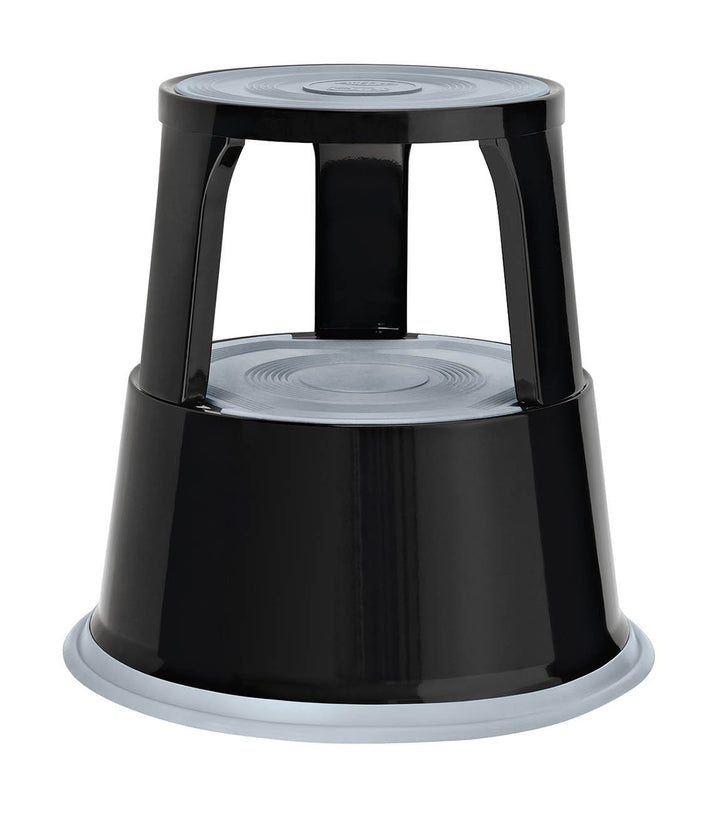 WEDO Metall-Kickstool mit Rollen – robuster Rollhocker aus Stahl mit Federrollen & rutschfester Trit