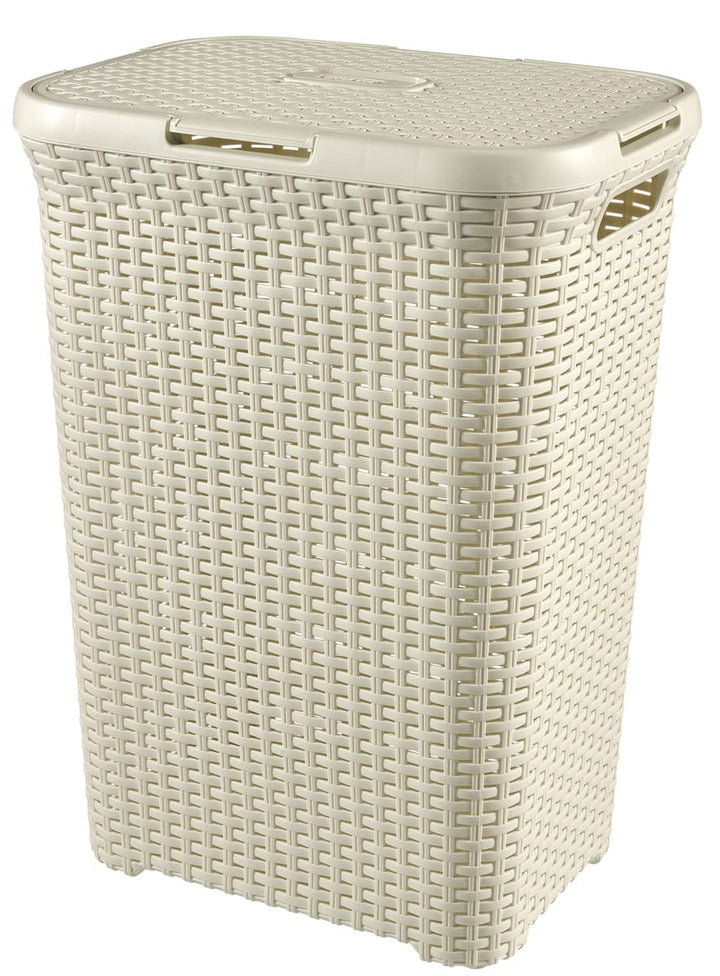 CURVER Style 60L Wäschebox, Plastik, Creme, 44.8 x 34.1 x 61.5 cm Einzelbett 44.8 x 34.1 x 61.5 cm,