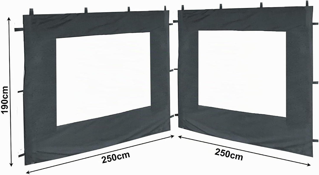 QUICK STAR Set Ersatzdach und 2 Seitenteile für Garten Pavillon 3x3m Grau RAL 7012 Antik Pavillondac