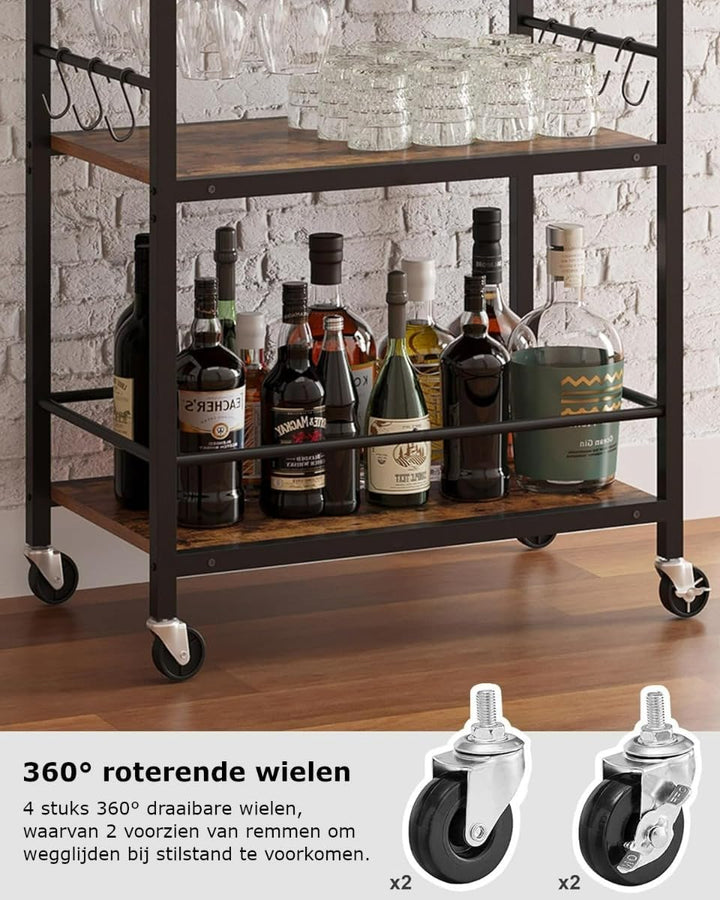 Hoppa! Servierwagen - Multifunktional mit 4 Rollen