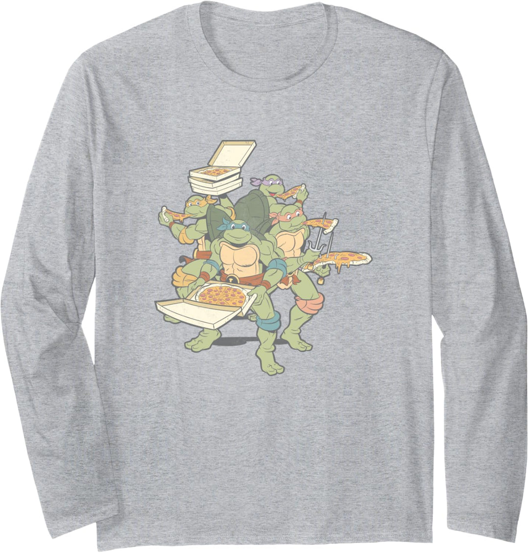 Teenage Mutant Ninja Turtles Faded Pizza Group Langarmshirt